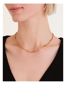 Graduated Crystal Necklace in Gold-Tone