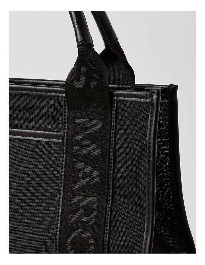 Barbados Tote Bag in Black Mesh