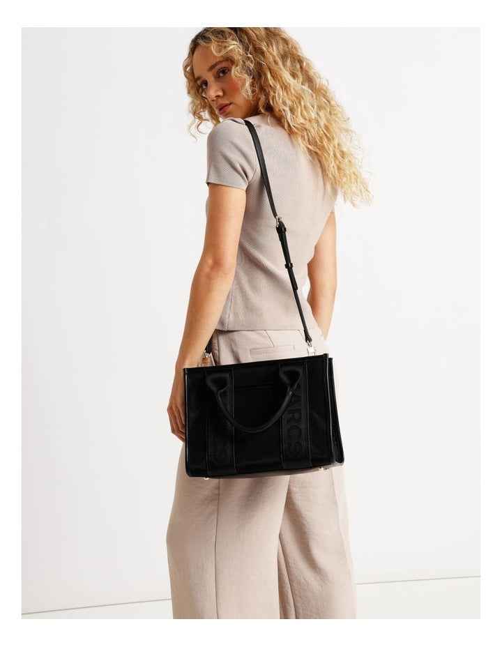 Barbados Tote Bag in Black Mesh