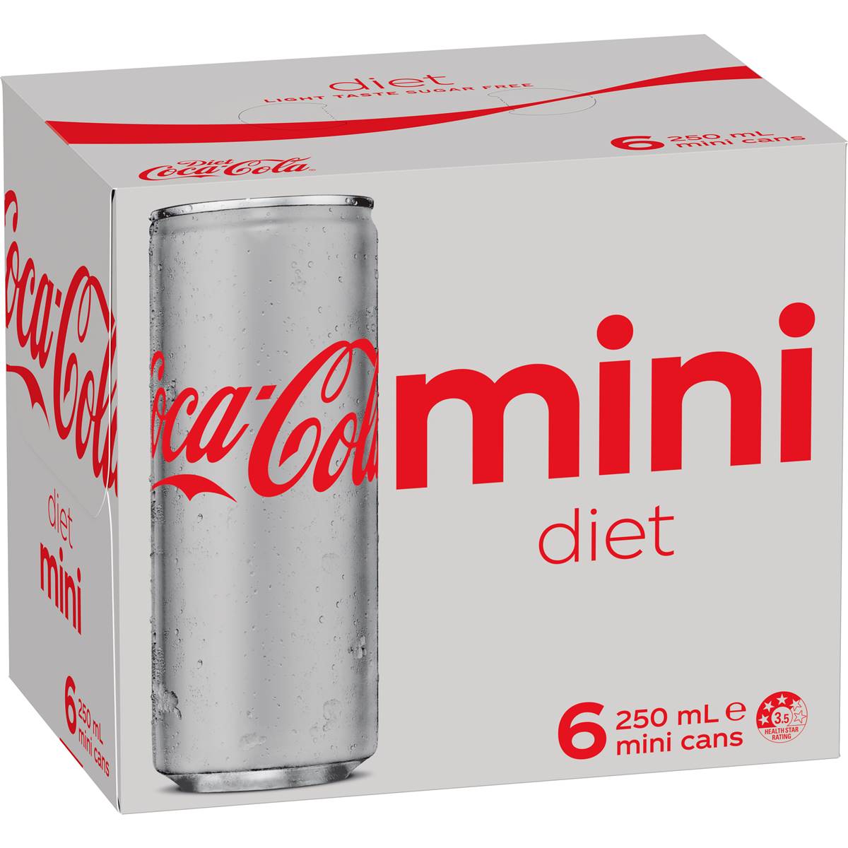 Coca-Cola Diet Soft Drink Mini Cans 250ml X 6 Pack