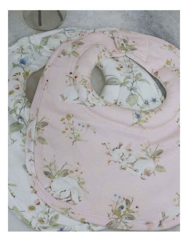 Sleeping Bunny Dribble Bibs 2 Pack in Multi