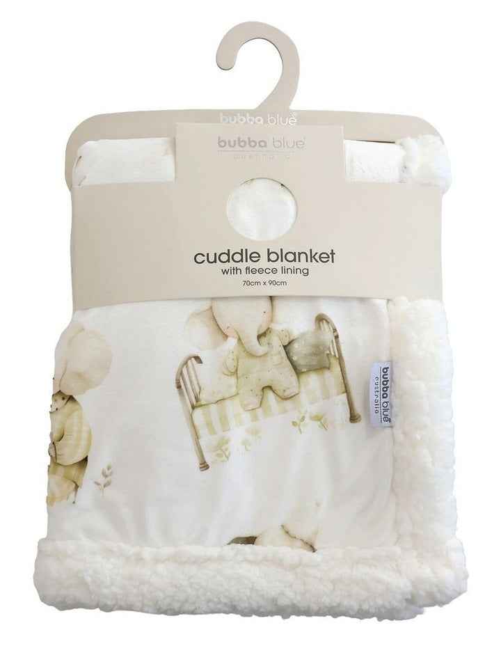 Elephant Bedtime Cuddle Blanket in White