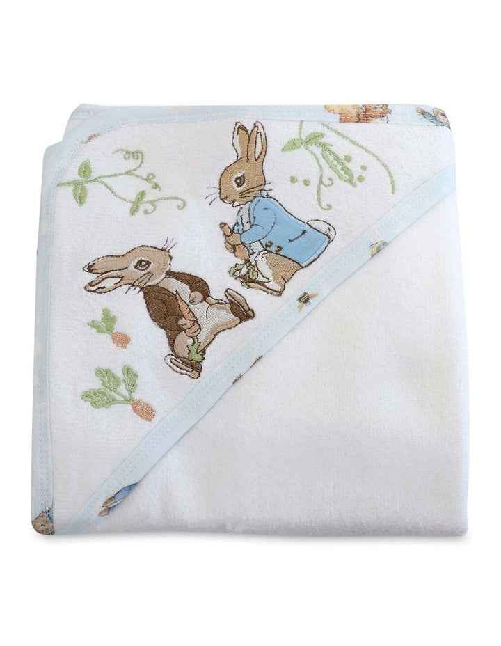 Benjamin Bunny Hooded Towel in White