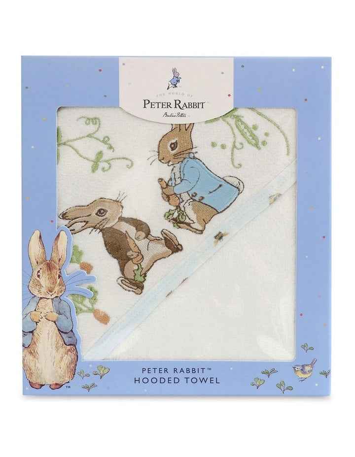 Benjamin Bunny Hooded Towel in White