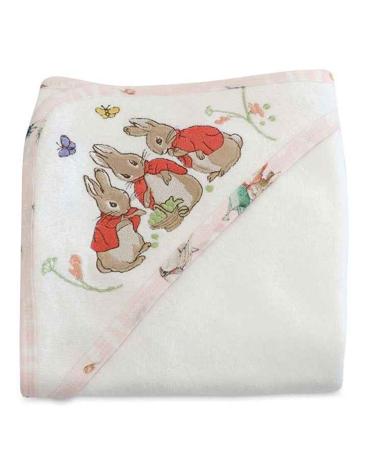Flopsy Mopsy and Cottontail Hooded Towel in White