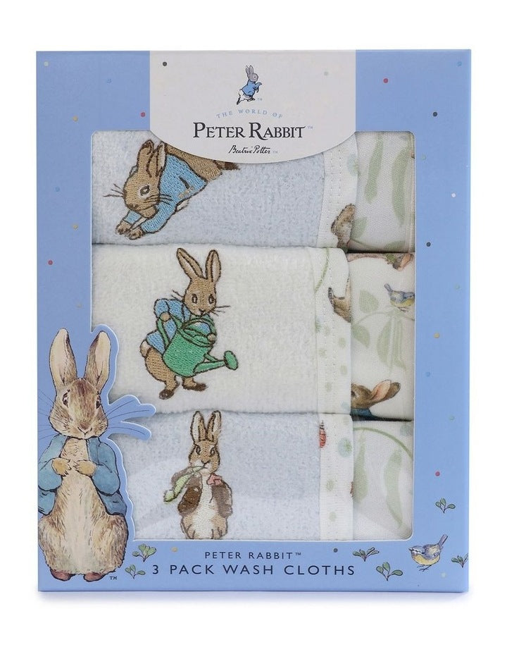 Benjamin Bunny Wash Cloths 3 Pack in Blue