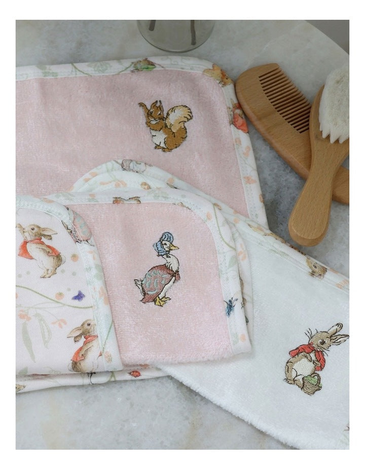 Flopsy Mopsy and Cottontail Wash Cloths 3 Pack in Pink