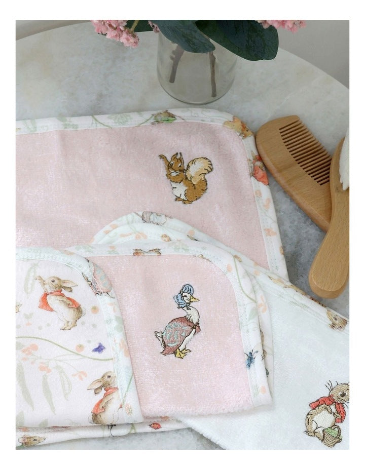 Flopsy Mopsy and Cottontail Wash Cloths 3 Pack in Pink