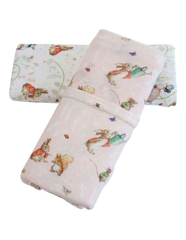 Flopsy Mopsy and Cottontail Jersey Wraps 2 Pack in Pink