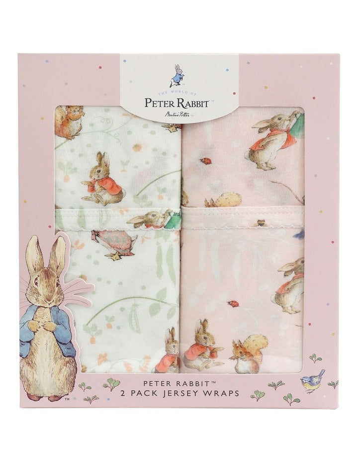 Flopsy Mopsy and Cottontail Jersey Wraps 2 Pack in Pink