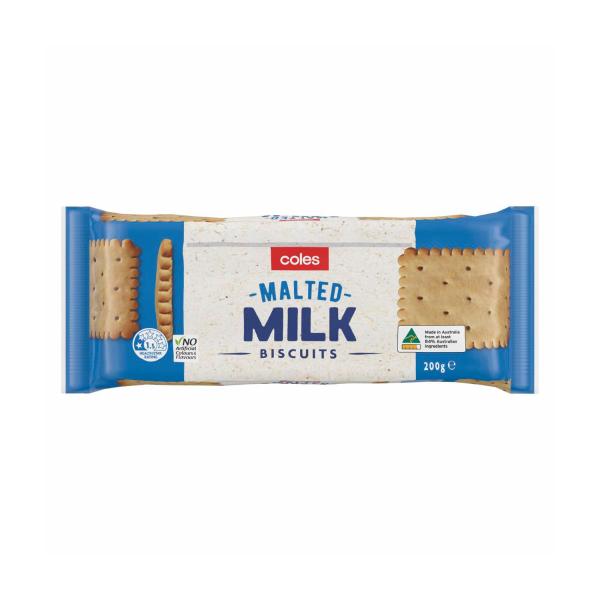 COLES MALTED MILK BISCUIT 200G