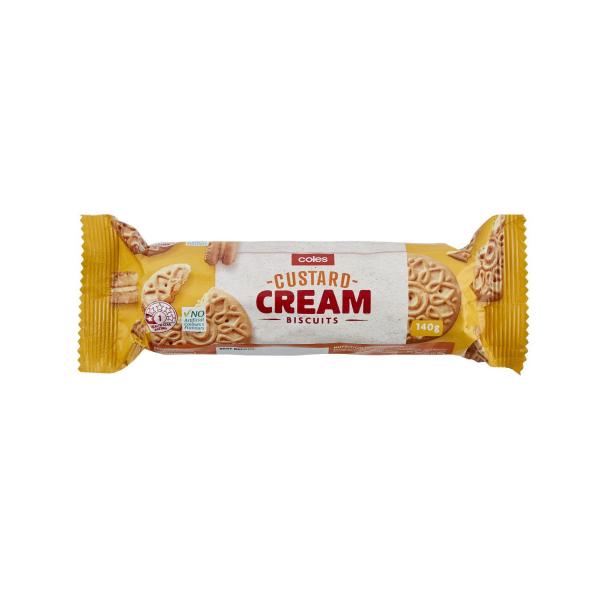 COLES CUSTARD CREAM BISCUIT 140G