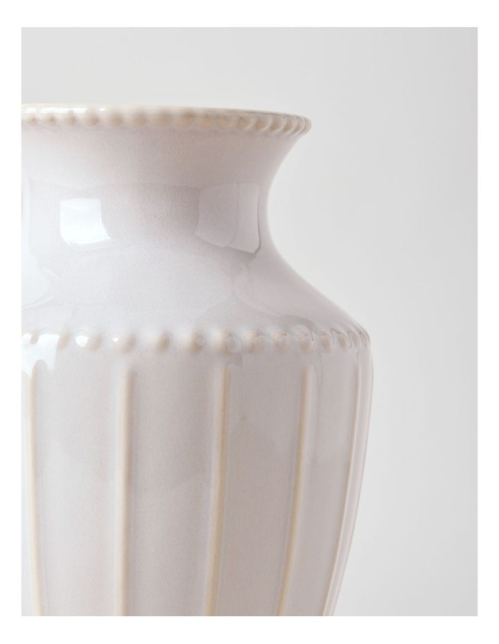 Iris Ceramic Scallop Vase 25cm in White