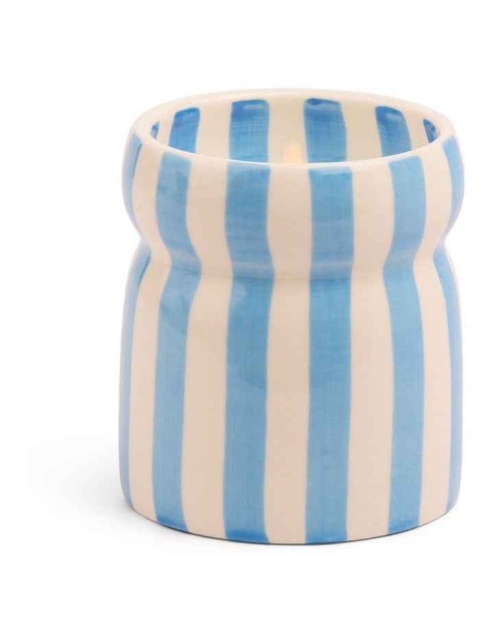 Cabana Striped Ceramic Candle -