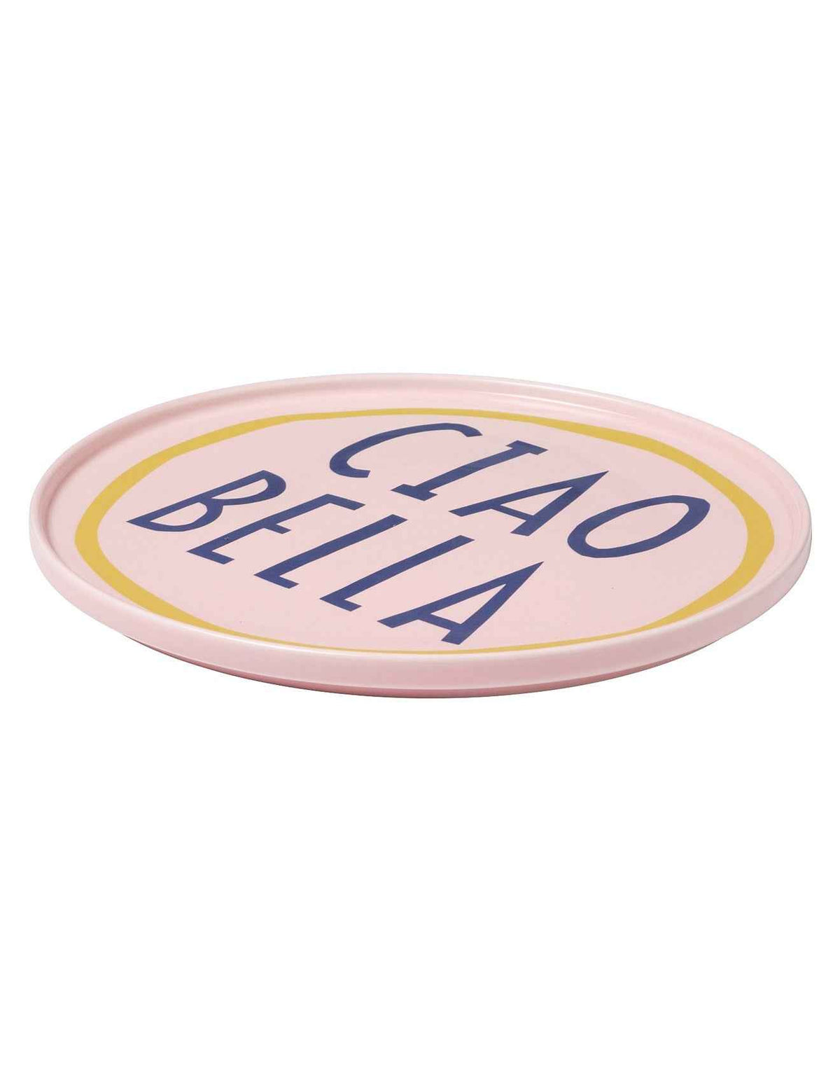 Italian Words 25cm New Bone China Dinner Plate Pink Ciao Bella