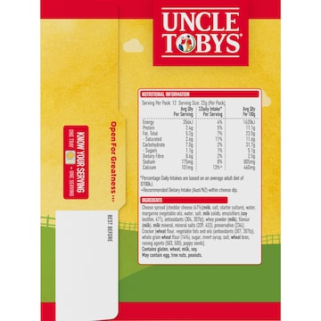 Uncle Tobys Le Snak Tasty Cheese Dip & Crackers 12 pack