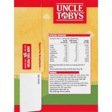 Uncle Tobys Le Snak Cheddar Cheese Dip & Crackers 12 pack