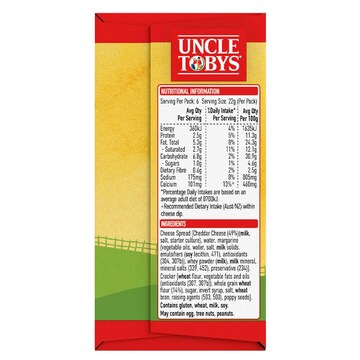 Uncle Tobys Le Snak Cheddar Cheese Dip & Crackers 6 pack