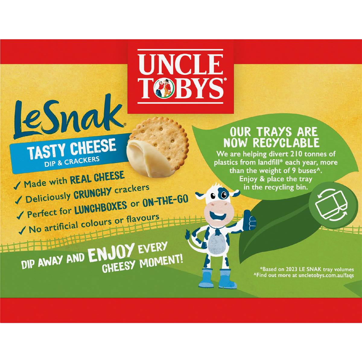 Uncle Tobys Le Snak Tasty Cheese Dip & Crackers 6 Pack