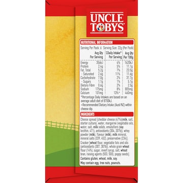 Uncle Tobys Le Snak Tasty Cheese Dip & Crackers 6 pack
