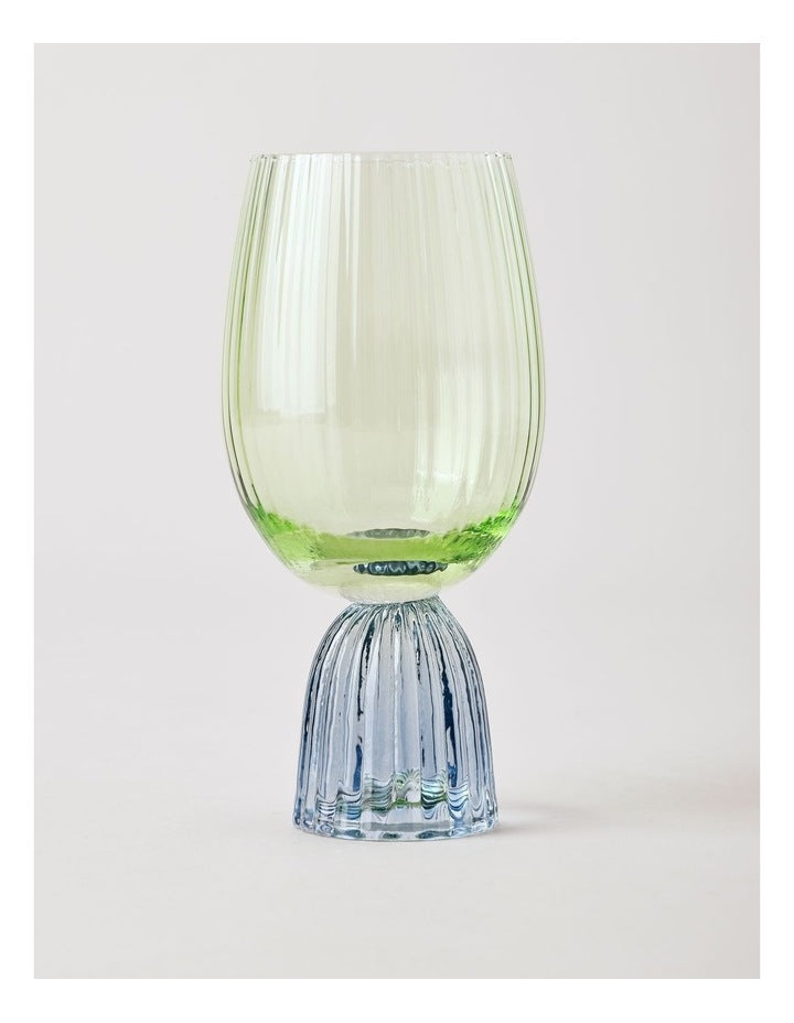 Pastel Brights Wine Glass Set of 2 in Green/Blue