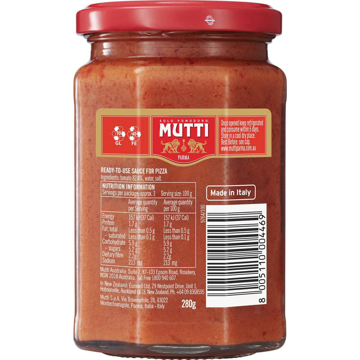 Mutti Pizza Sauce Classica 280g