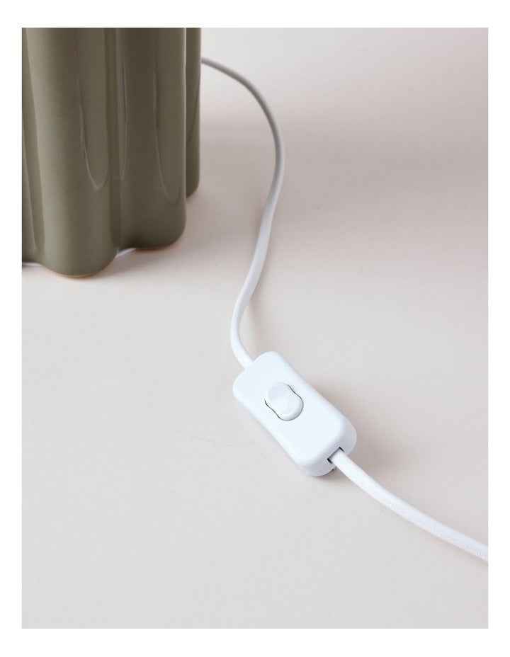Riley Scallop Column Table Lamp 50cm in Green