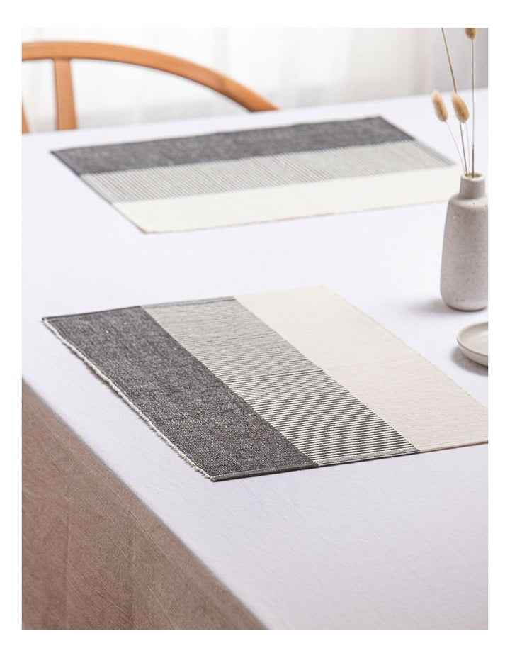 Harrison Ribbed Placemat 4 Pack in Charcoal