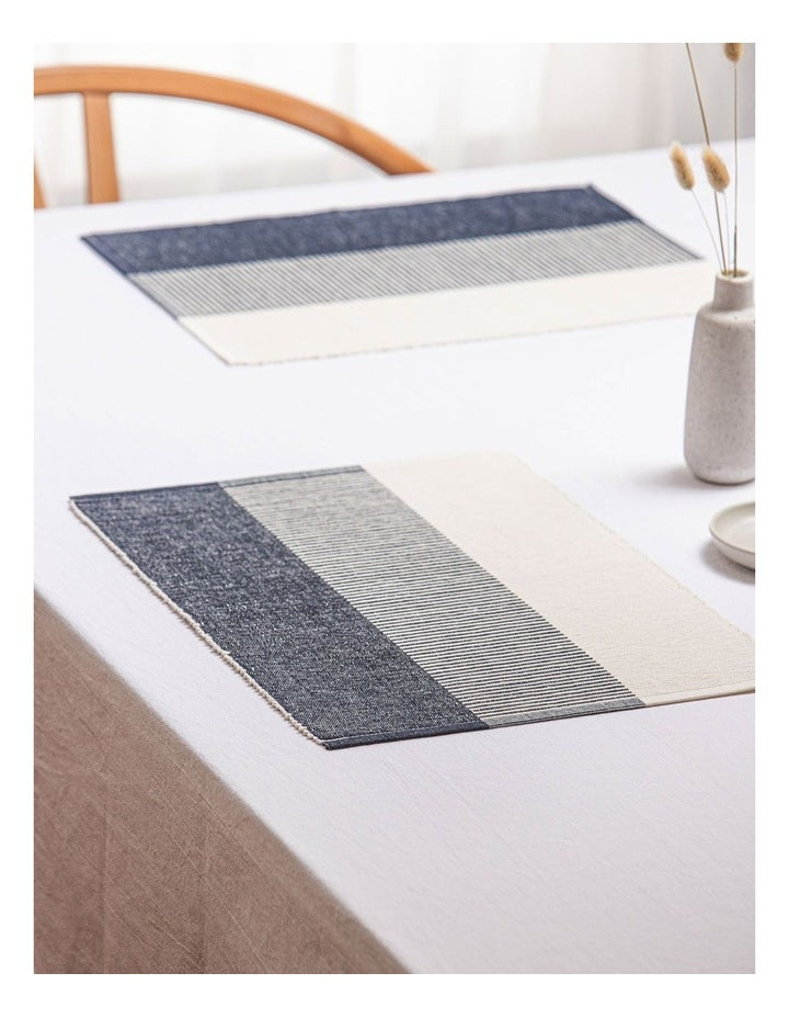 Harrison Ribbed Placemat 4 Pack in Navy