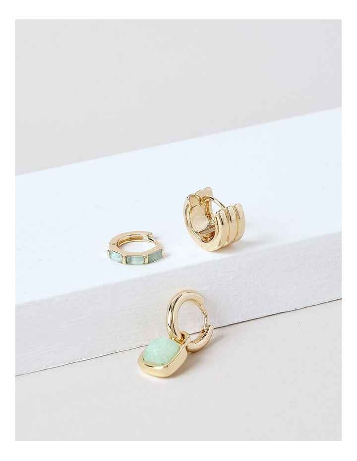 3 Pack Earrings in Green