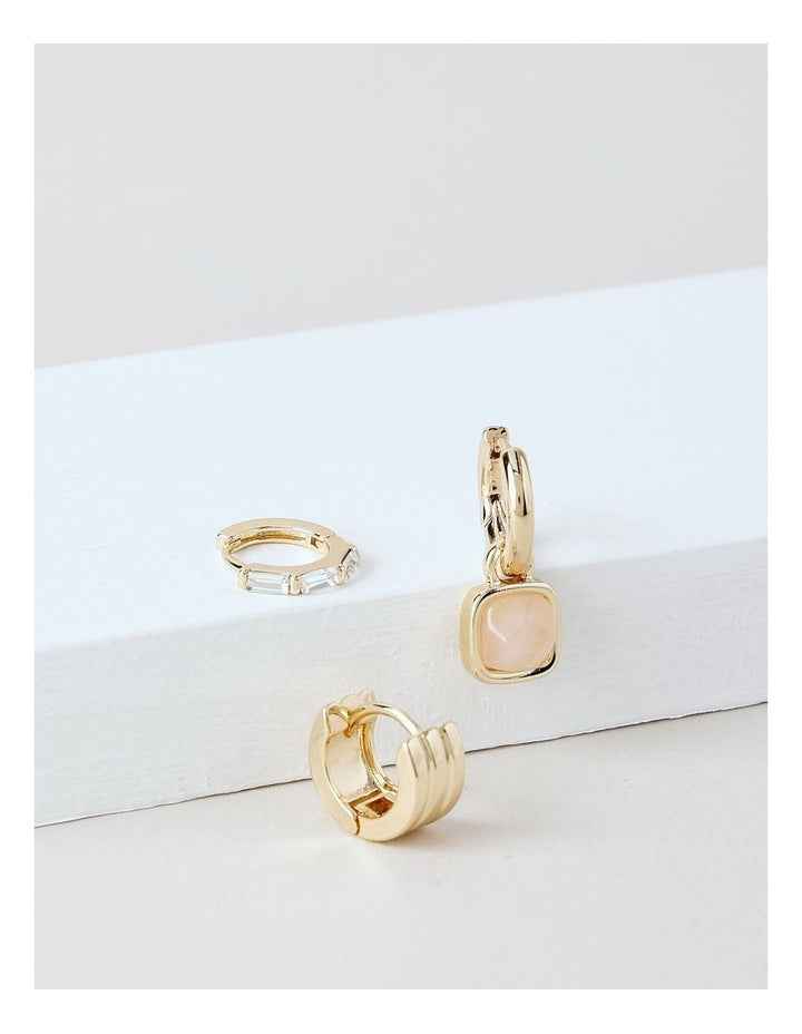 3 Pack Earrings in Pink