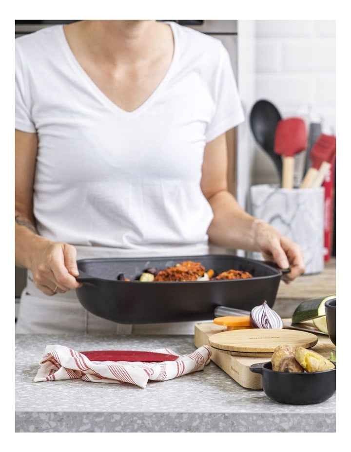 Large Size Stoneware Baker in Black