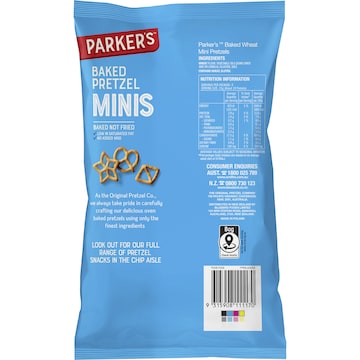 Parker's Pretzels Minis Entertaining Size Party Bag Salted 225g