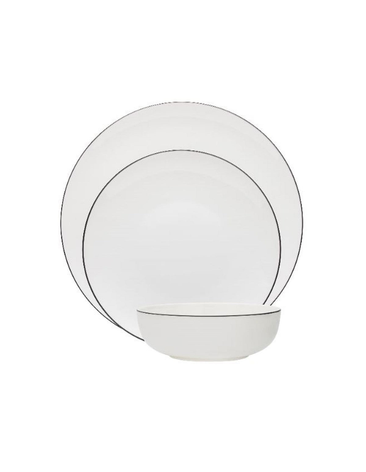 Storm 28cm and 23cm 12 Piece Bone China Dinner Set White Granite
