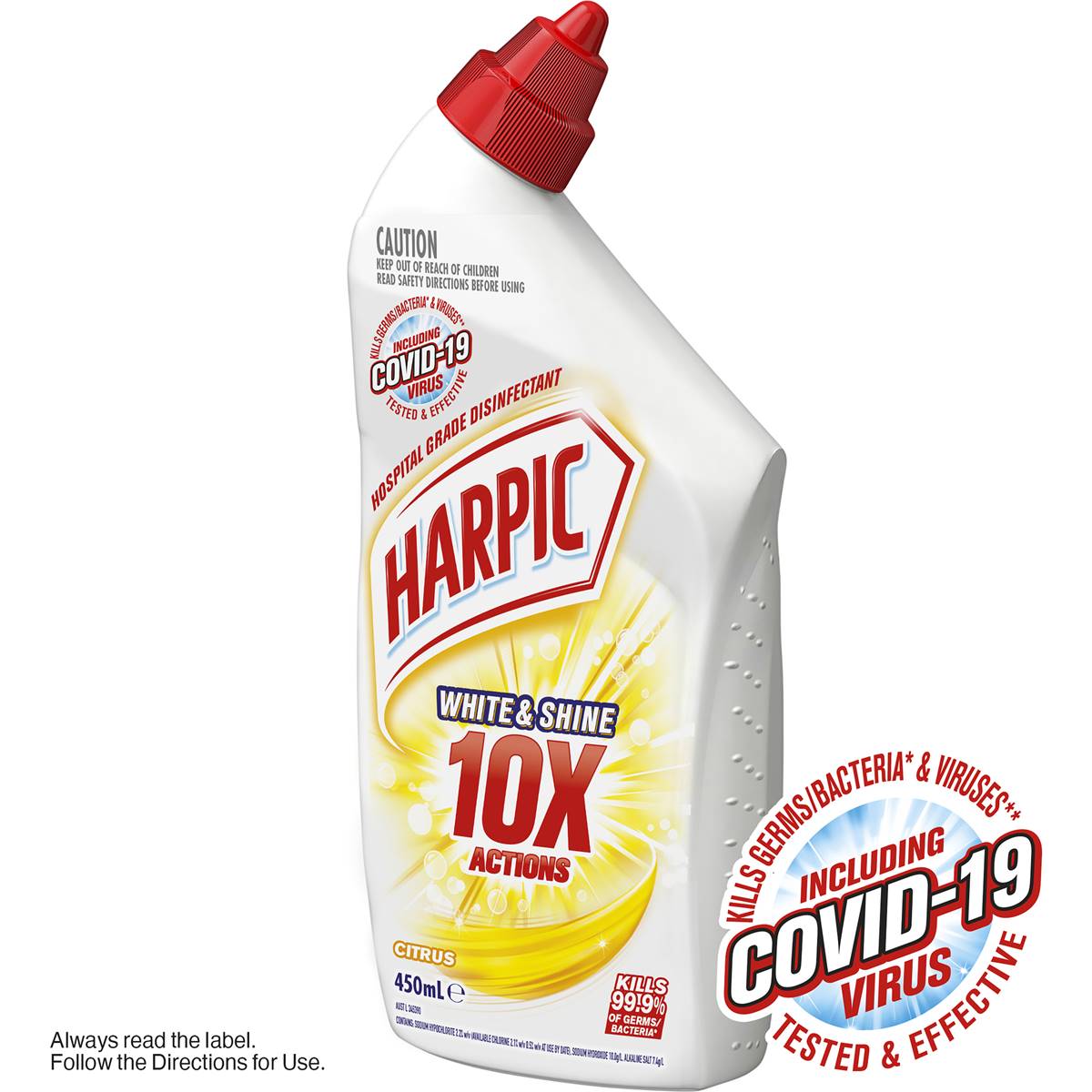 Harpic White & Shine Disinfectant Bleach 450mL