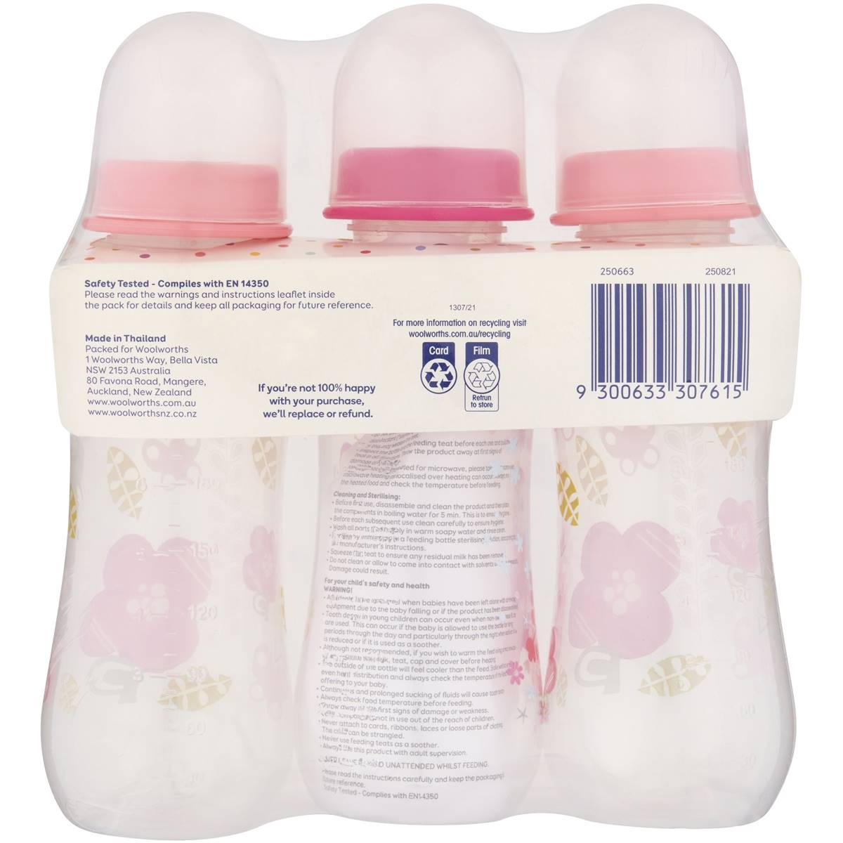 Little One's Feeding Bottles Assorted 250ml 3 Pack
