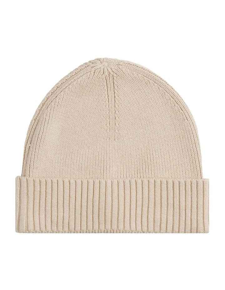 Flag Beanie With Cashmere in Beige