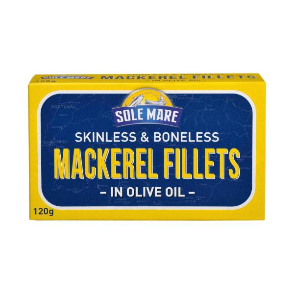 SOLE MARE MACKEREL:IN OLIVE OIL:.:120 GRAM