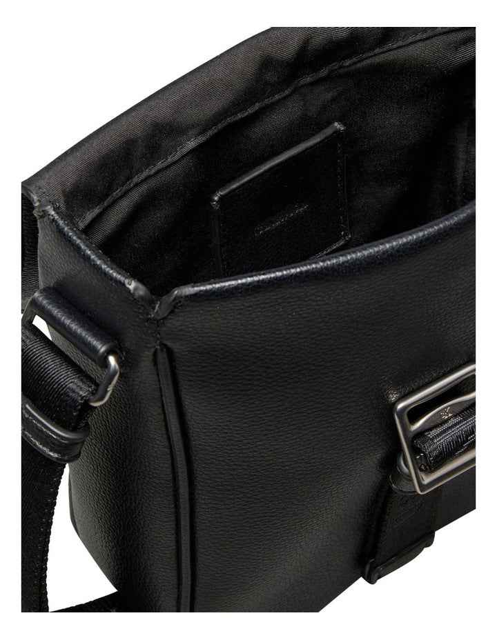 Logo Webbing Reporter Bag in Black