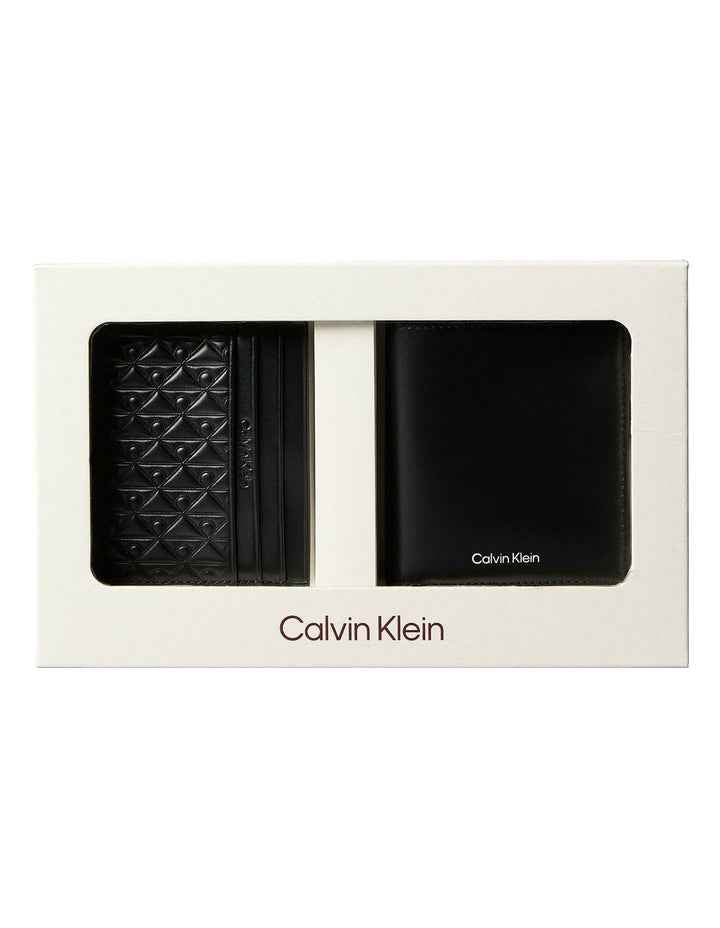 Leather Rfid Cardholder and Wallet Gift Set in Black