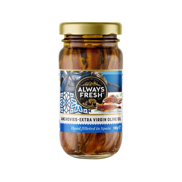 ALWAYS FRESH FLAT ANCHOVIES IN OLIVE OIL
