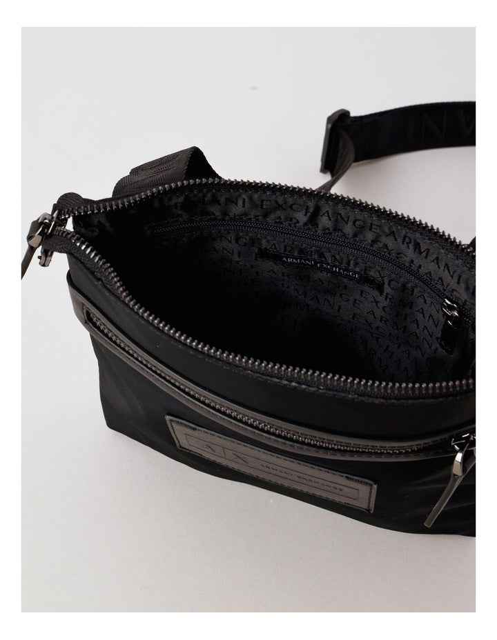 Logo Patch Messenger Bag in Black