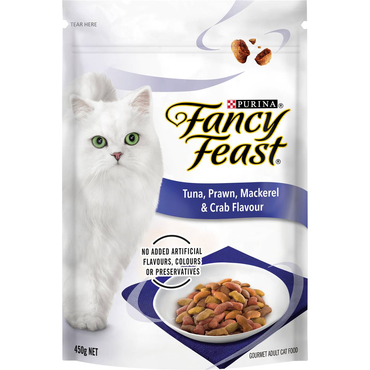 Fancy Feast Adult Tuna, Prawn, Mackerel & Crab Flavour Dry Cat Food 450g