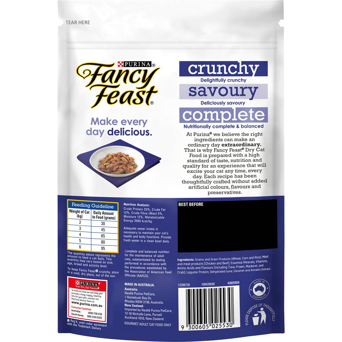 Fancy Feast Adult Tuna, Prawn, Mackerel & Crab Flavour Dry Cat Food 450g