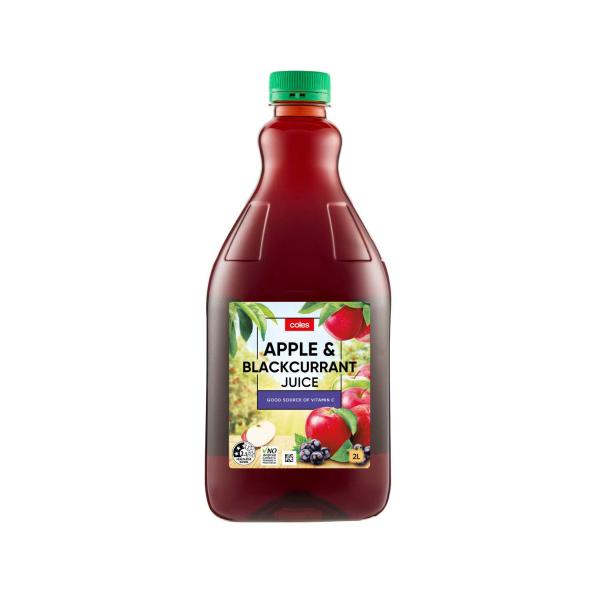 COLES JUICE:APPLE & BLACKCURRANT:.:2 LITRE