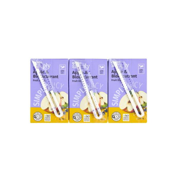 COLES SIMPLY FRUIT DRINK APPLE & BLACKCURRANT 6 PACK