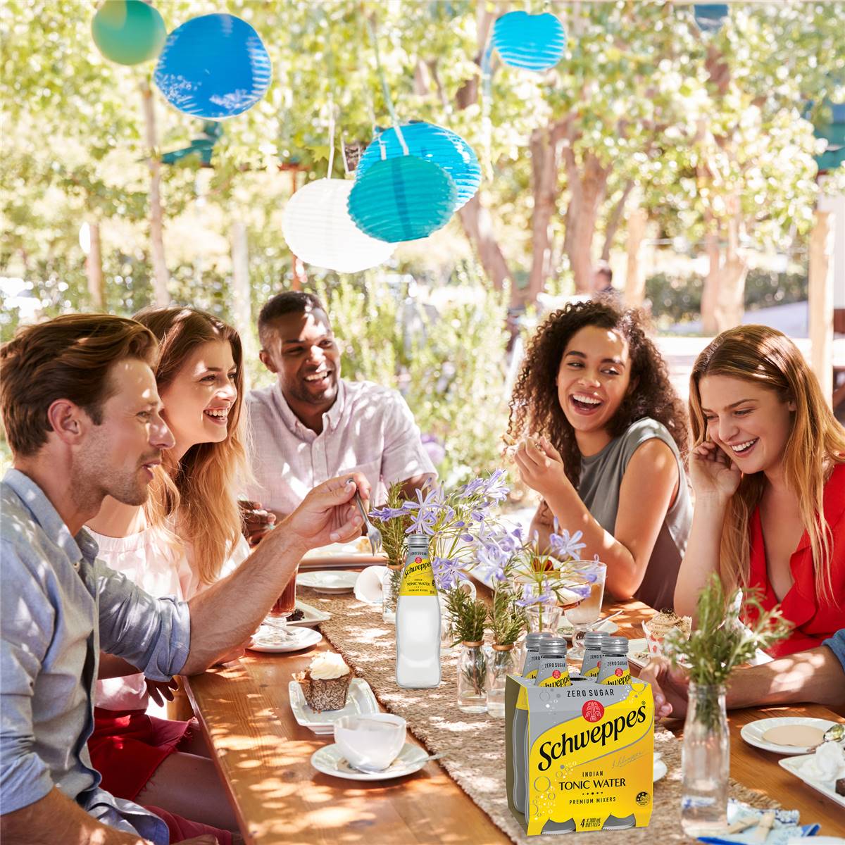 Schweppes Zero Sugar Mixers Indian Tonic Water Bottles Multipack 300ml x 4 Pack