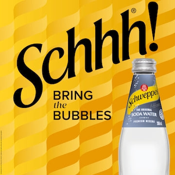 Schweppes Soda Water Glass Bottle 300mL x 4 pack