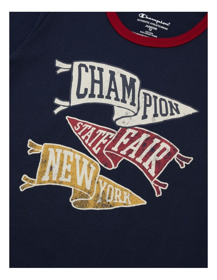 State Fair Ringer Tee in Navy