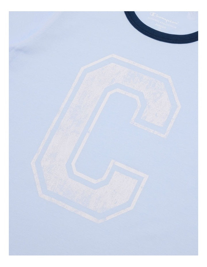 State Fair Graphic Ringer Tee in Blue
